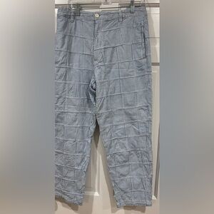 Womens Blue and White Striped Pants